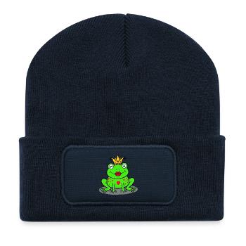 Royal frog with heart - Recycled Patch Beanie - french navy - Front