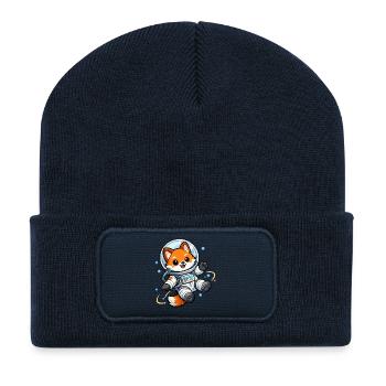 Space Fox in Space Suit - Recycled Patch Beanie - french navy - Front