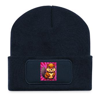 Bieber - Recycelte Patch Beanie - French Navy - Vorne