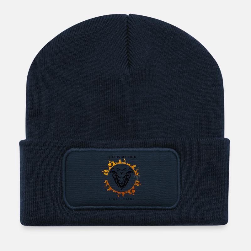 Mein Zeichen Widder - Recycelte Patch Beanie - French Navy