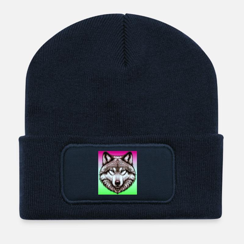 Wolf - Recycled Patch Beanie - french navy