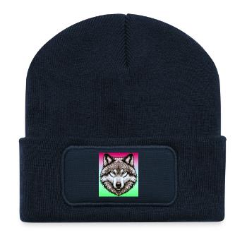 Wolf - Recycelte Patch Beanie - French Navy - Vorne