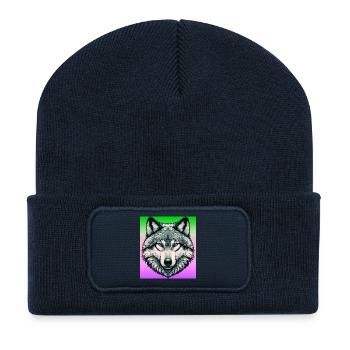 Wolf - Recycelte Patch Beanie - French Navy - Vorne