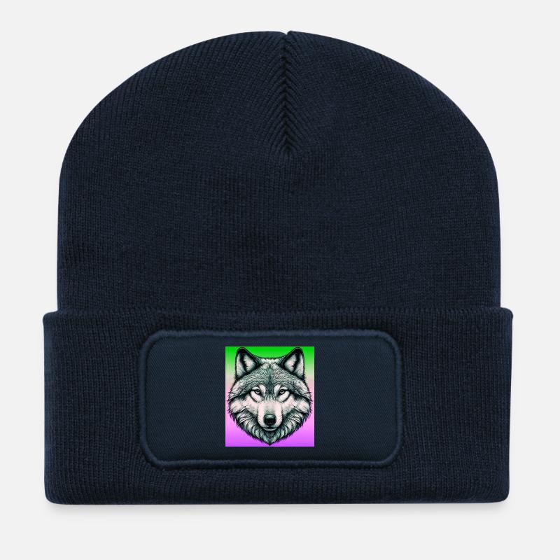 Wolf - Recycled Patch Beanie - french navy