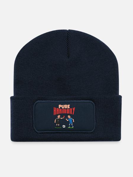 Red card rivals in the football duel - Recycled Patch Beanie - french navy