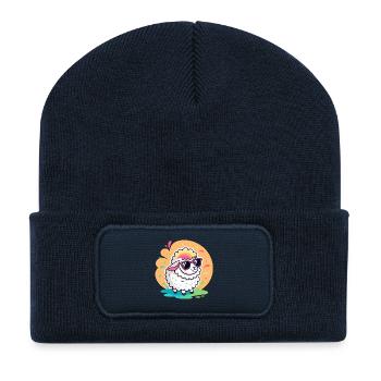 Trendy Sheep Sunglasses - Recycled Patch Beanie - french navy - Front
