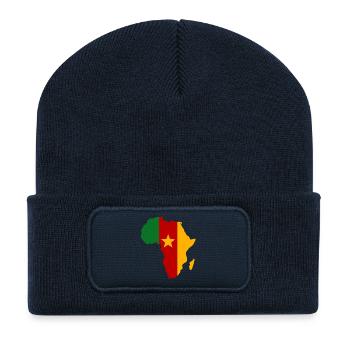 Kamerun Flagge Afrika - Recycelte Patch Beanie - French Navy - Vorne