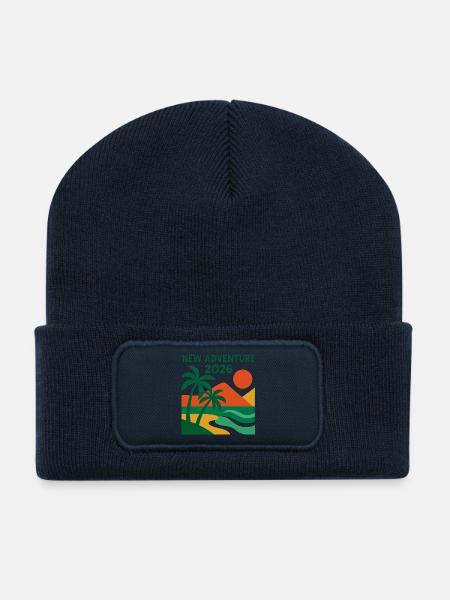 Nouvelle Aventure 2026 - Beanie recyclé à patch - bleu marine