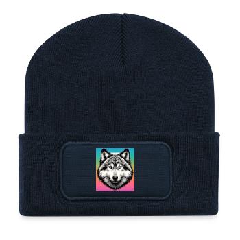 Wolf - Recycelte Patch Beanie - French Navy - Vorne