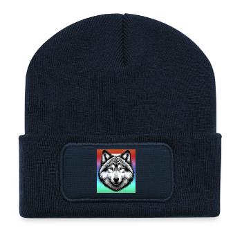 Wolf - Recycelte Patch Beanie - French Navy - Vorne