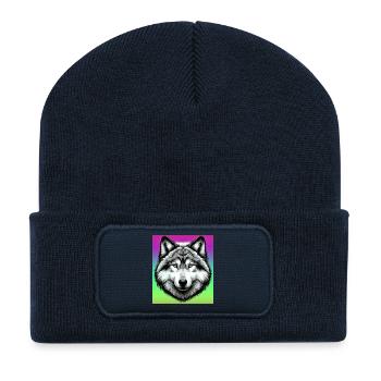 Wolf - Recycelte Patch Beanie - French Navy - Vorne