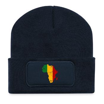 Drapeau du Mali Afrique utilisé - Beanie recyclé à patch - bleu marine - Devant