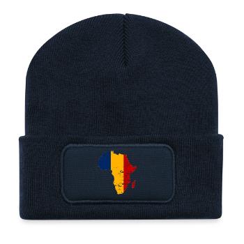 Tschad_Flagge_Afrika_used - Beanie recyclé à patch - bleu marine - Devant