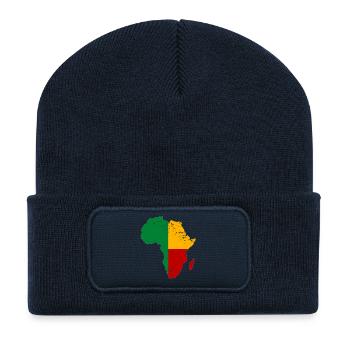 Benin Flag Africa used - Recycled Patch Beanie - french navy - Front