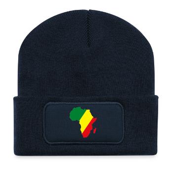 Kongo_Flagge_Afrika - Beanie recyclé à patch - bleu marine - Devant