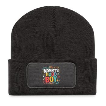 Le bon garçon de maman - Maman Fils Bon garçon - Beanie recyclé à patch - charbon - Devant