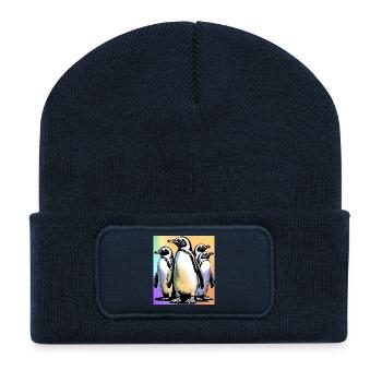 Pingouins Pingouins - Beanie recyclé à patch - bleu marine - Devant