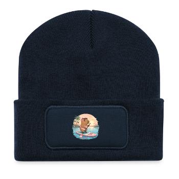 Capybara - Stand up Paddling - customizable - Recycled Patch Beanie - french navy - Front