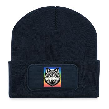 Wolf - Recycelte Patch Beanie - French Navy - Vorne