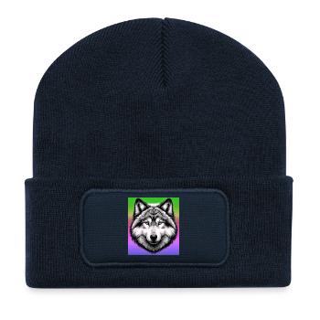 Wolf - Recycelte Patch Beanie - French Navy - Vorne