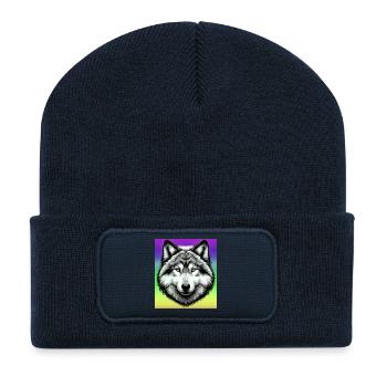 Wolf - Recycelte Patch Beanie - French Navy - Vorne