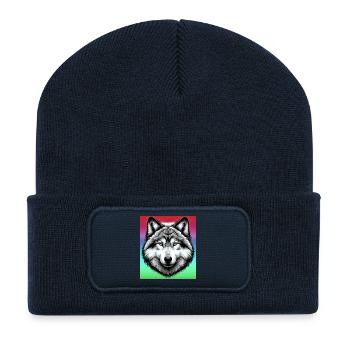 Wolf - Recycelte Patch Beanie - French Navy - Vorne