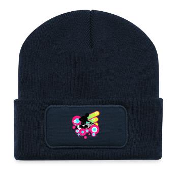 DJ Néon Groove Boules et Beats Frutiger Metro - Beanie recyclé à patch - bleu marine - Devant
