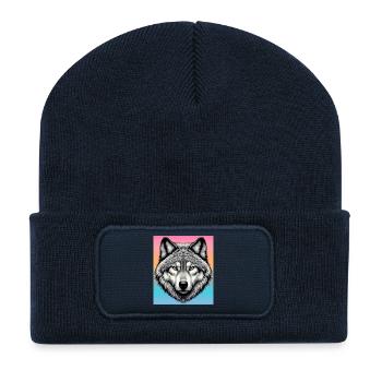 Wolf - Recycelte Patch Beanie - French Navy - Vorne