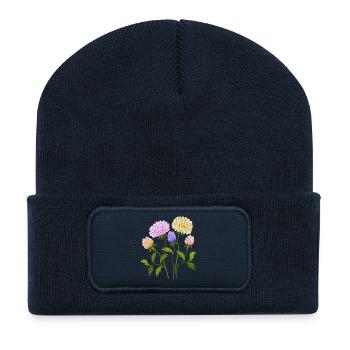 Blumen - Recycelte Patch Beanie - French Navy - Vorne