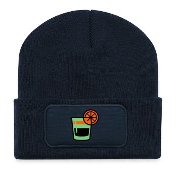 Cocktail Glass Logo - Recycled Patch Beanie - french navy - Front