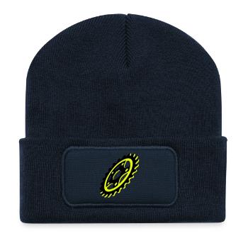 Graphique de plateau de vélo - Beanie recyclé à patch - bleu marine - Devant
