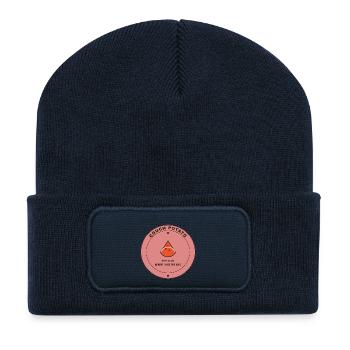 Couch Potato Run Club Badge - Recycelte Patch Beanie - French Navy - Vorne