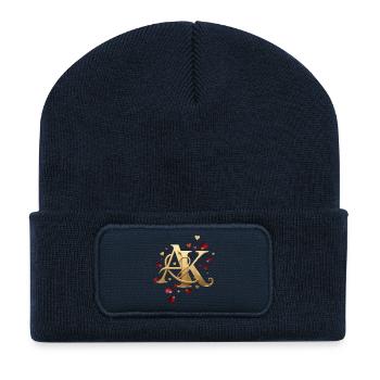 Goldene AK Liebesverbindungen - Recycelte Patch Beanie - French Navy - Vorne
