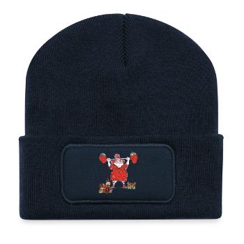 Madame Red - Beanie recyclé à patch - bleu marine - Devant