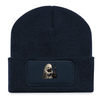Ghost Cat Cauldron MEH T-Shirt Halloween - Recycled Patch Beanie - french navy - Front