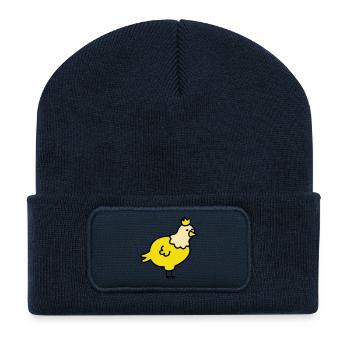 Royal Chick Cartoon - Recycled Patch Beanie - french navy - Front