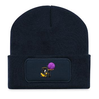 Gabelstapler-Katzenzieher Wollknäuel - Recycelte Patch Beanie - French Navy - Vorne
