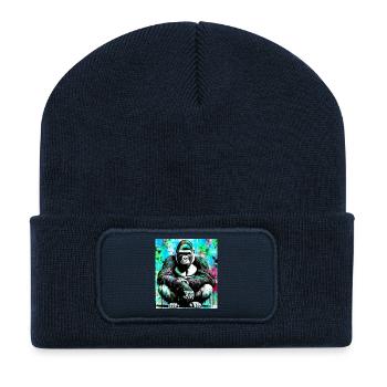 Gorilla - Recycelte Patch Beanie - French Navy - Vorne
