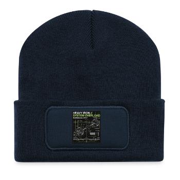 Schwermetall Blueprint - Recycelte Patch Beanie - French Navy - Vorne