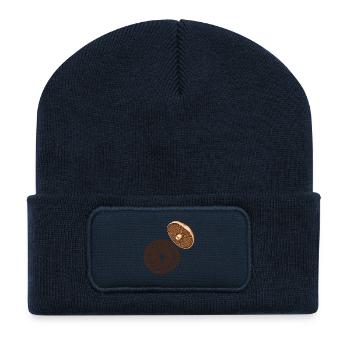 Pilzkiemen und Sporenabdruck - Recycelte Patch Beanie - French Navy - Vorne