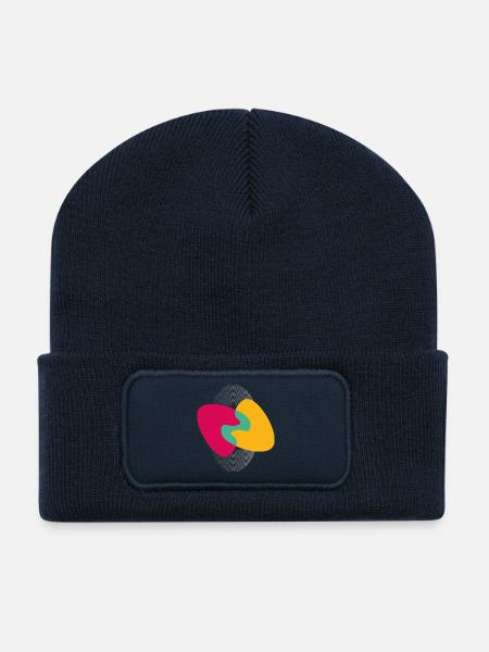 Überlappende Farbblasen - Recycelte Patch Beanie - French Navy