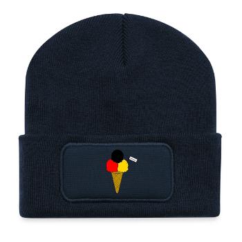Deutschland Germany Flag Eiscreme - Recycelte Patch Beanie - French Navy - Vorne