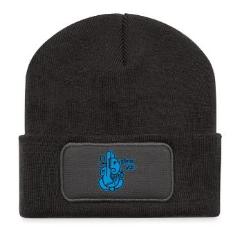 Ganesha Elefant (elephant) No.05_2c - Recycelte Patch Beanie - Dunkelgrau - Vorne