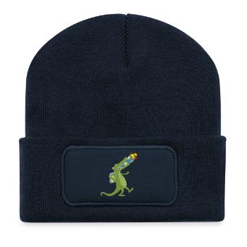 Schulkrokodil - Recycelte Patch Beanie - French Navy - Vorne
