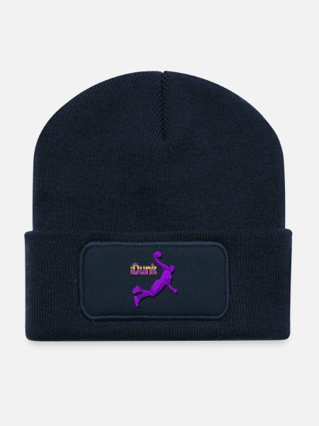 BasketBall - Beanie recyclé à patch - bleu marine