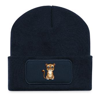 Européen - Roux et blanc - Beanie recyclé à patch - bleu marine - Devant