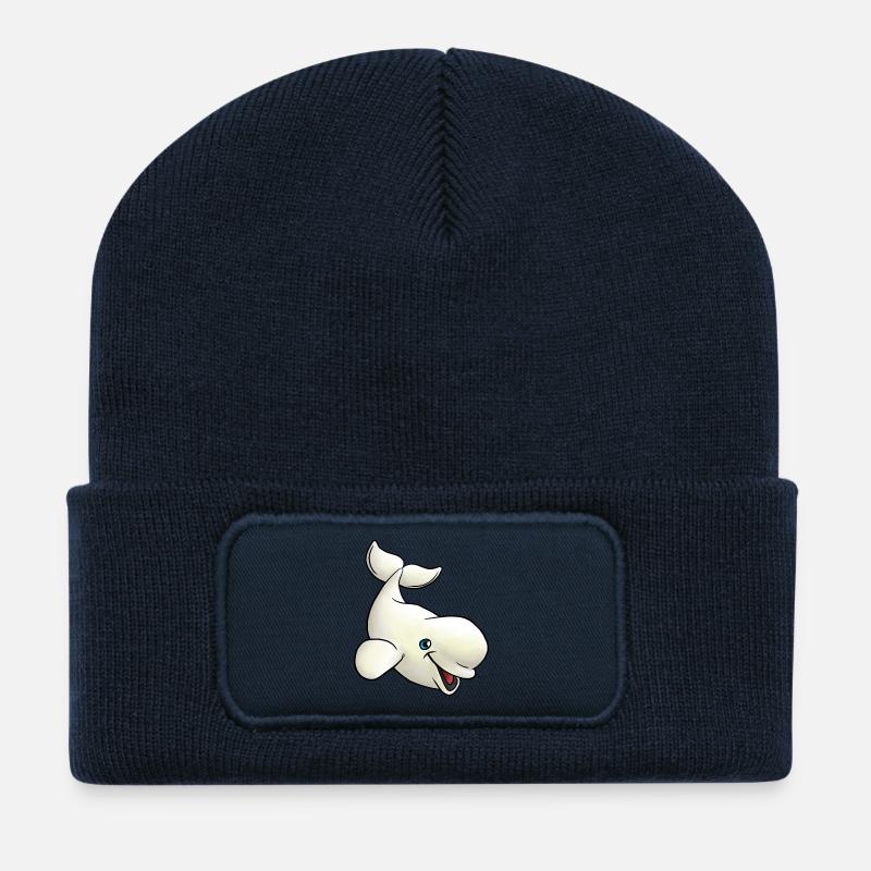 peu Beluga - Beanie recyclé à patch - bleu marine