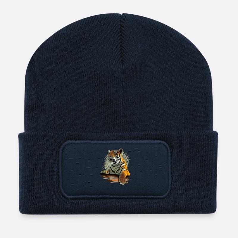 Tiger - Beanie recyclé à patch - bleu marine