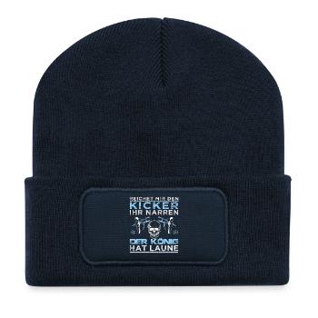 KICKER KÖNIG - Recycelte Patch Beanie - French Navy - Vorne