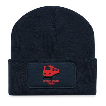 Les conducteurs, les conducteurs de train, train, métro, ICE, train - Beanie recyclé à patch - bleu marine - Devant